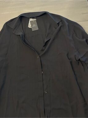 Button-Front Black Women's Shirt - Sleeper